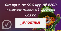 Dra nytta av 50% upp till €200 i välkomstbonus på Sportium Casino