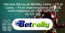 BetRally Casino ger dig 150% upp till €/$ 300