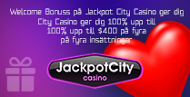 Jackpot City Casino: 100% upp till $400 på fyra insättningar