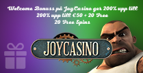 Nu erbjuder JoyCasino en bonus på 200% plus 20 Gratissnurr