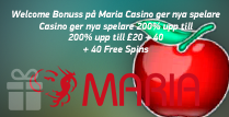 Få 200% upp till £20 på Maria Casino och 40 Extrasnurr i Starburst