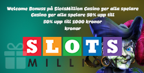 SlotsMillion Casino ger alla spelare 50% upp till 1000 kronor
