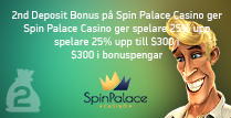 Spin Palace Casino erbjuder spelare 25% upp till $300