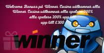 Winner Casino ger alla spelare 200% upp till £300 i Välkomstbonus